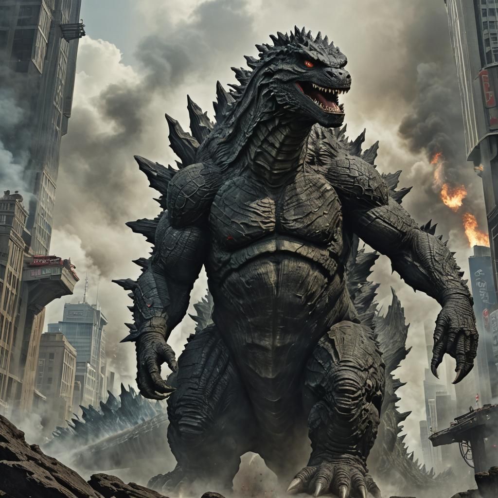 Stylized Godzilla Digital Art