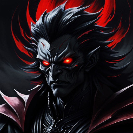 Menacing Dark Fantasy Warrior in Vibrant Digital Art