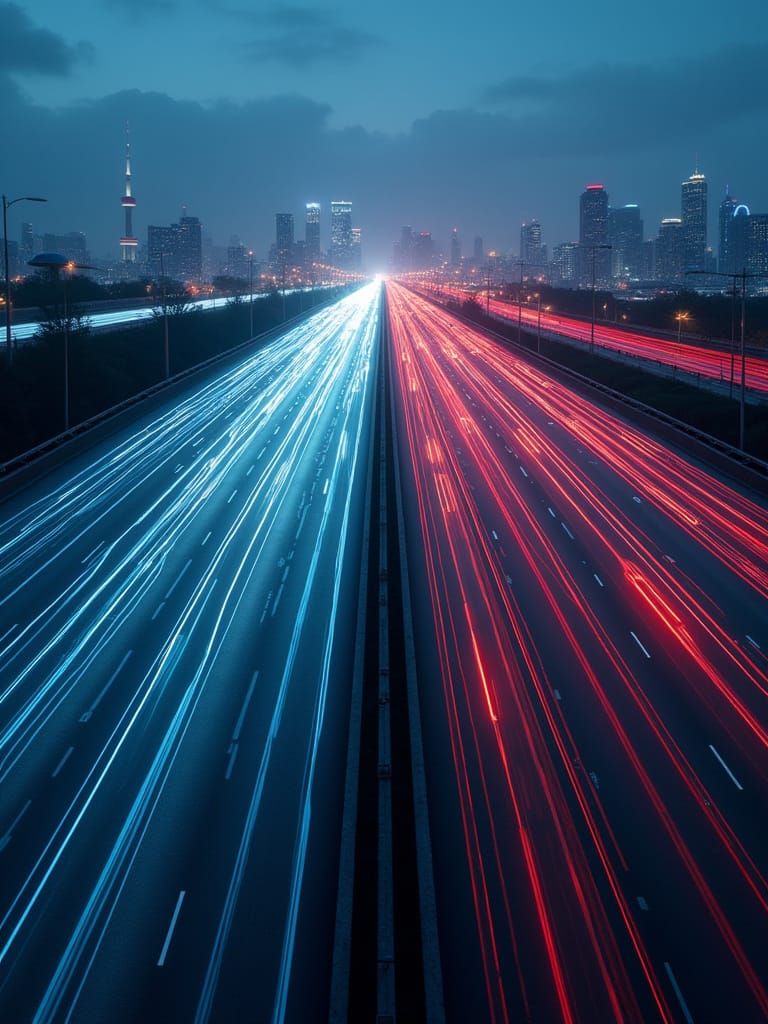 Futuristic Highway 401 in Cyberpunk Style