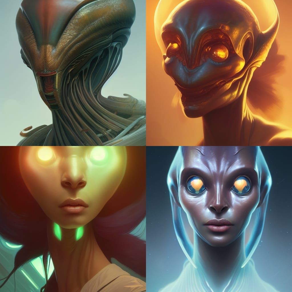 Aramani Alien Race Portrait in Hyperdetailed Style