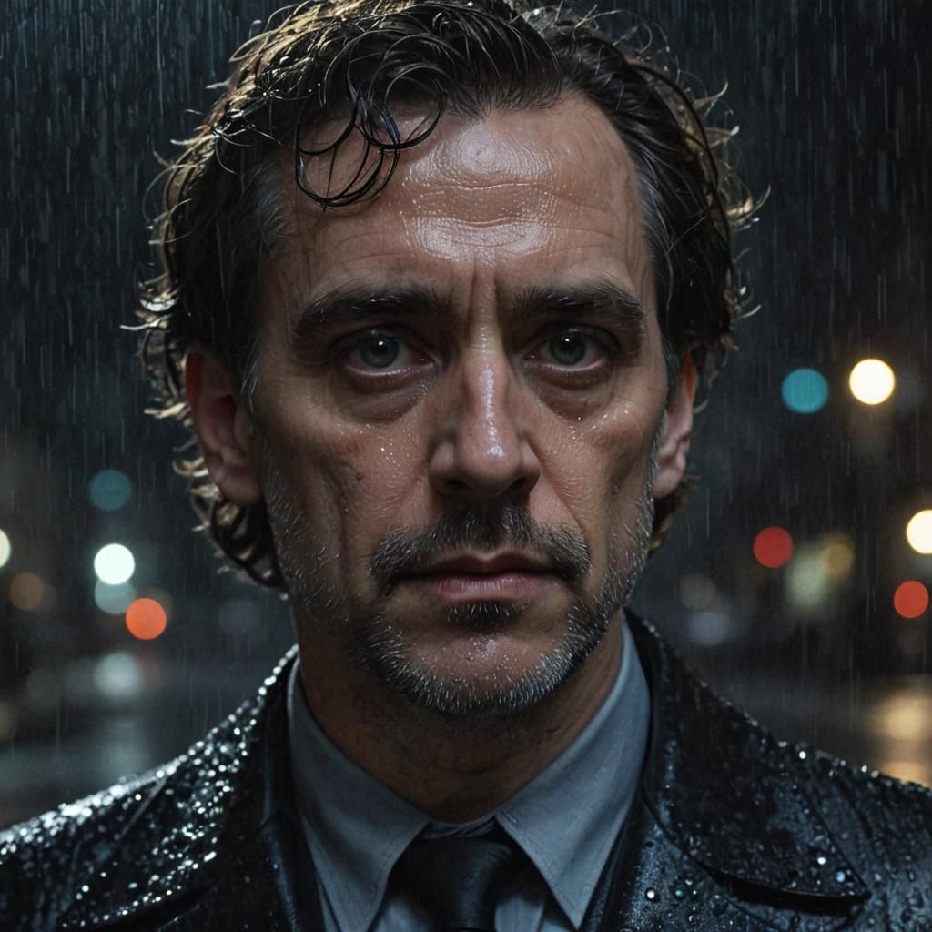 close up portrait of a man art deco Dan Mumford Tim Burton U...