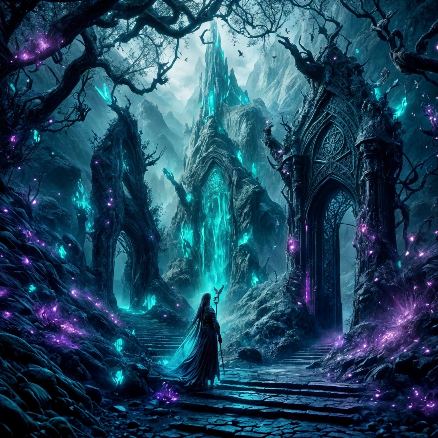 Celtic Gods Guarding Avalon in Detailed Matte Painting