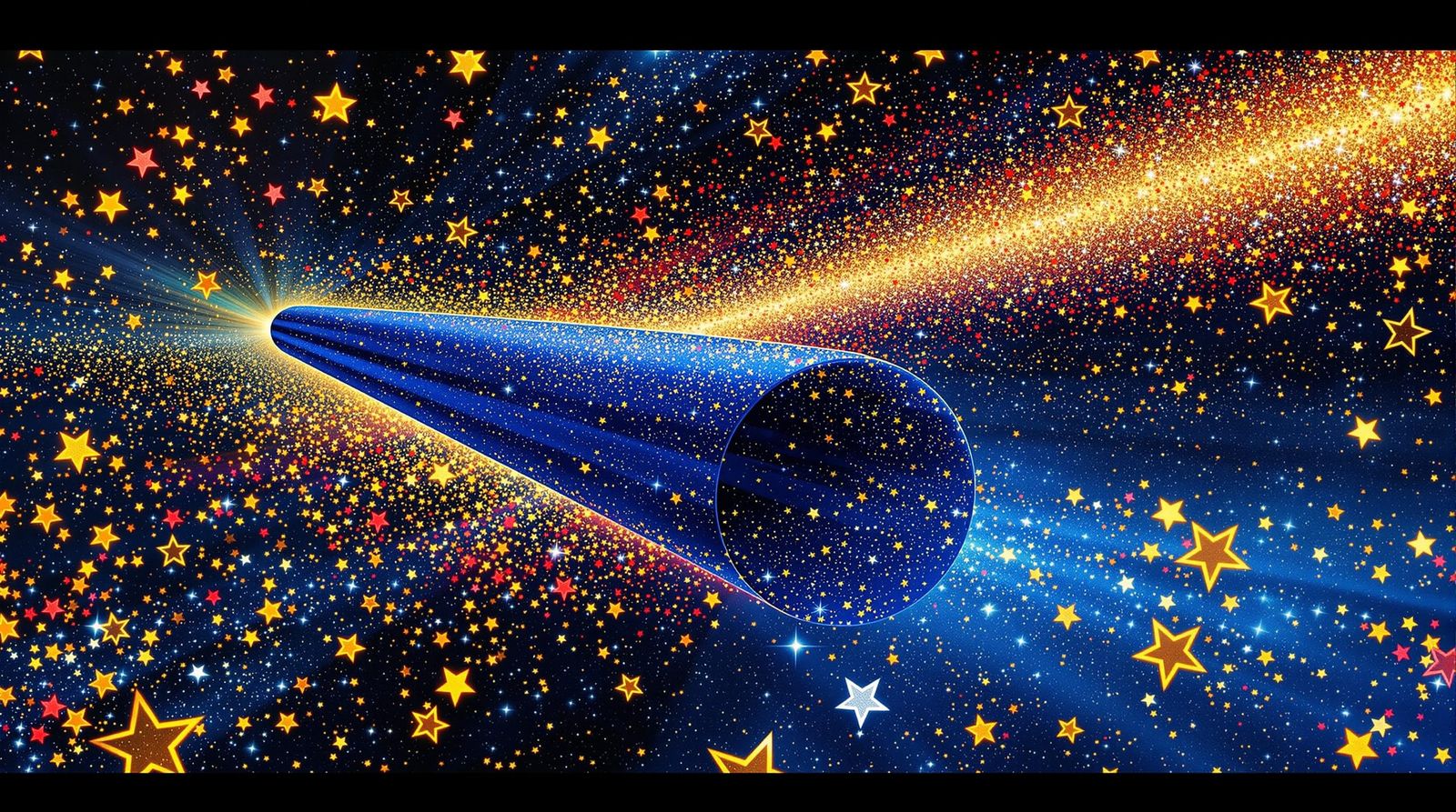 Sleek Lapis Lazuli Starship in Cosmic Dust