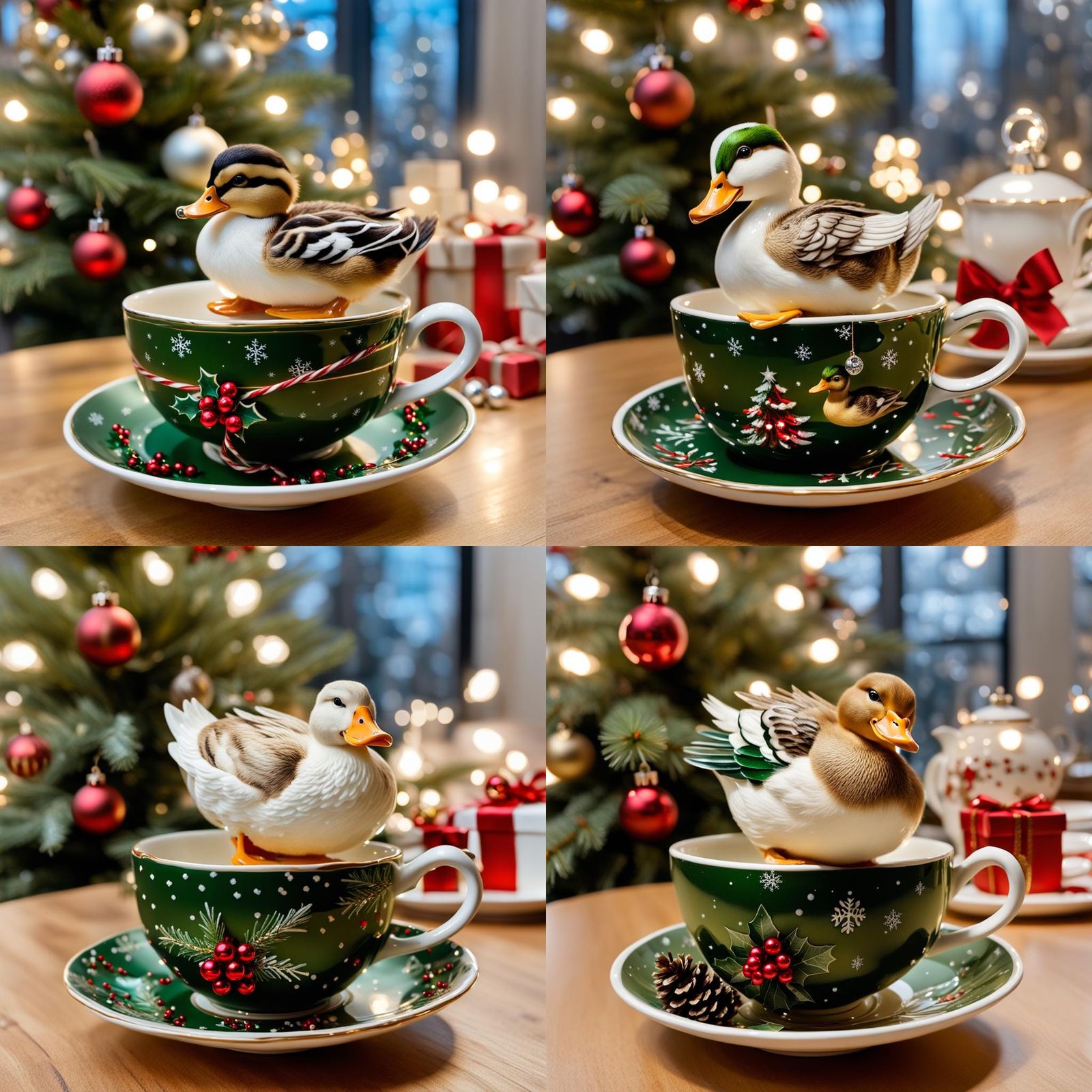 Duckling in Teacup: A Christmas Scene