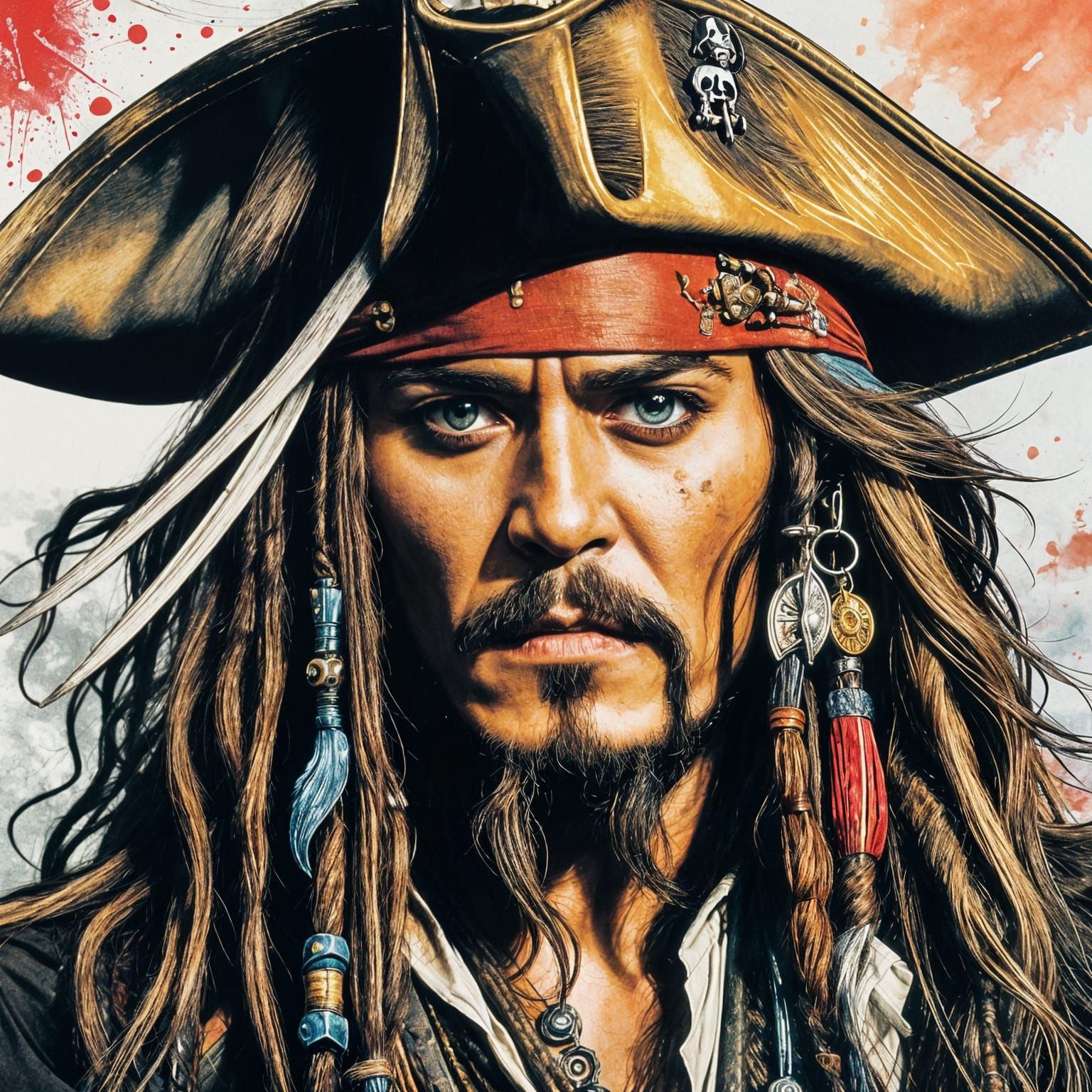 Jack Sparrow Comic Book Style Movie Poster