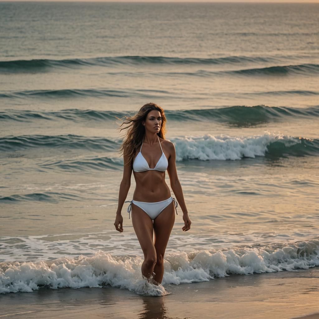 Caribbean Sunset Model in Detailed Matte Painting Style