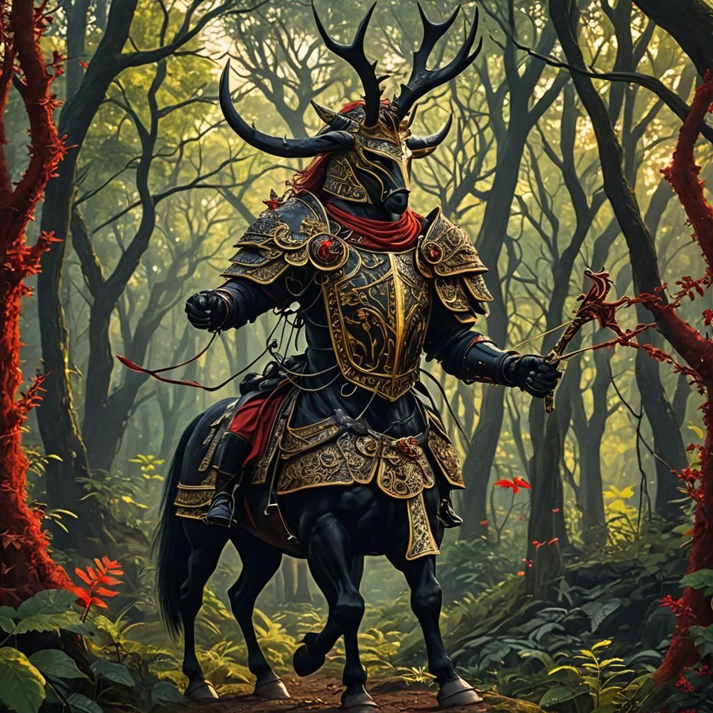 Romantic Forest Kiss: Knight and Archer Fantasy