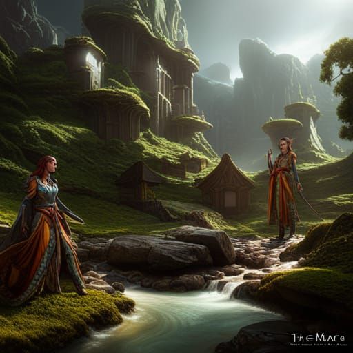 Tate Mcrae as AI Robot: Detailed Matte Painting