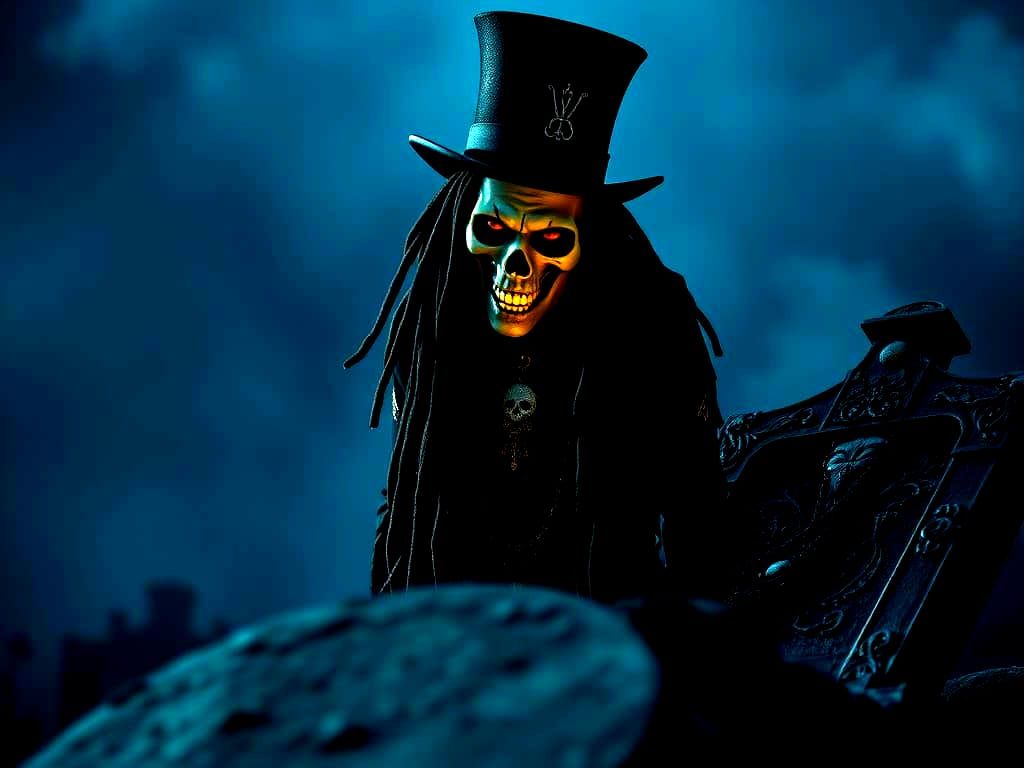 Gothic Portrait of Baron Samedi in Giger Style