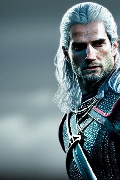 Hyperrealistic Witcher Portrait in Cinematic Style