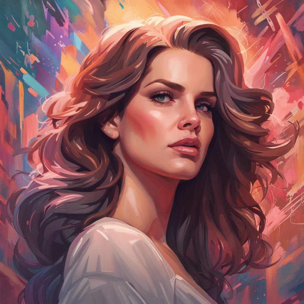 Romantic Portrait of Singer in Art Nouveau Style