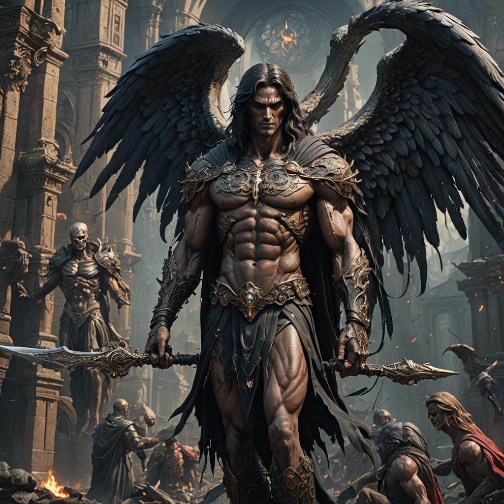 Abedon: Angel of Death as Fantasy Concept Art