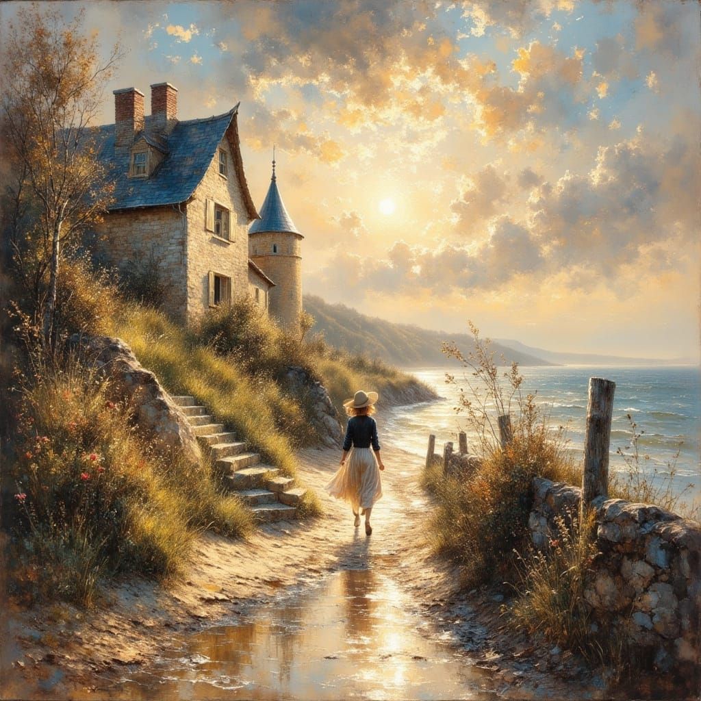 Calais Coast Evening in Lautrec Style