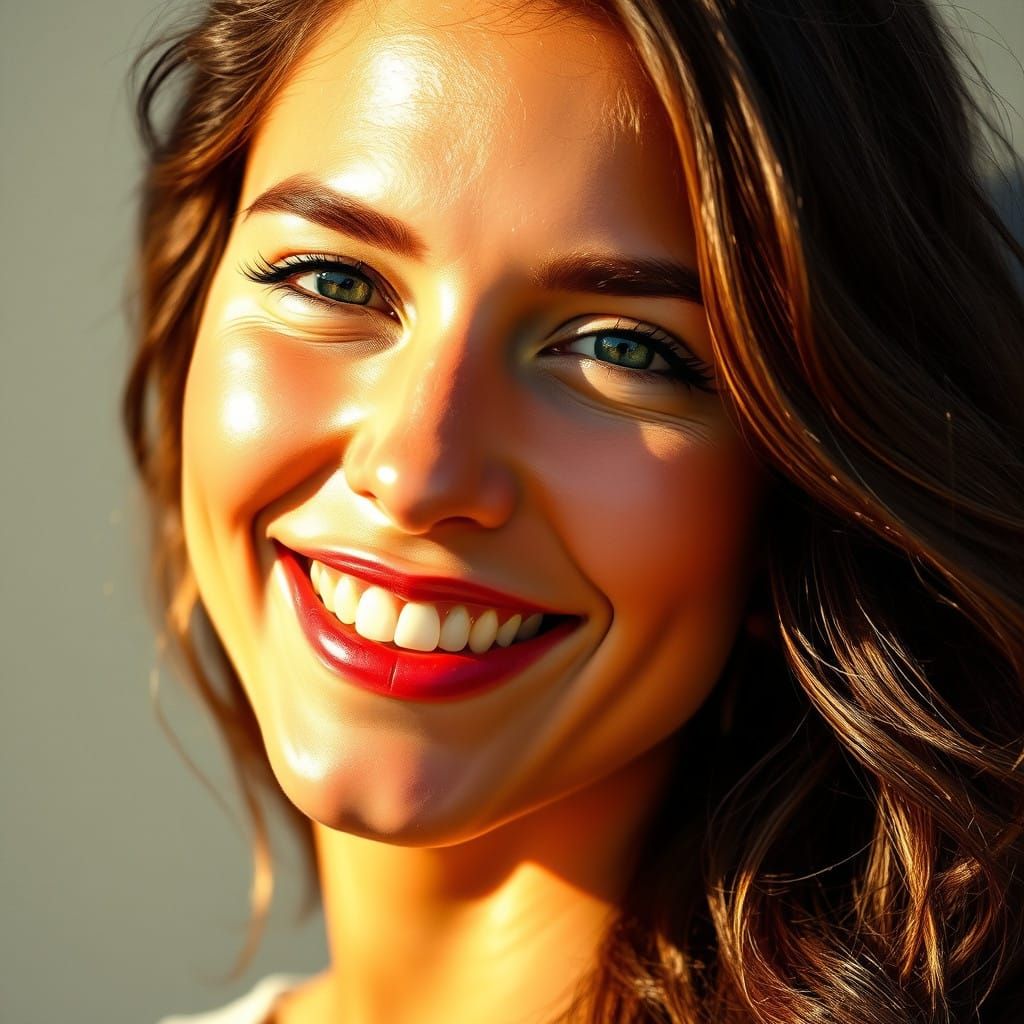 Sun-Kissed Portrait of a Beautiful Woman