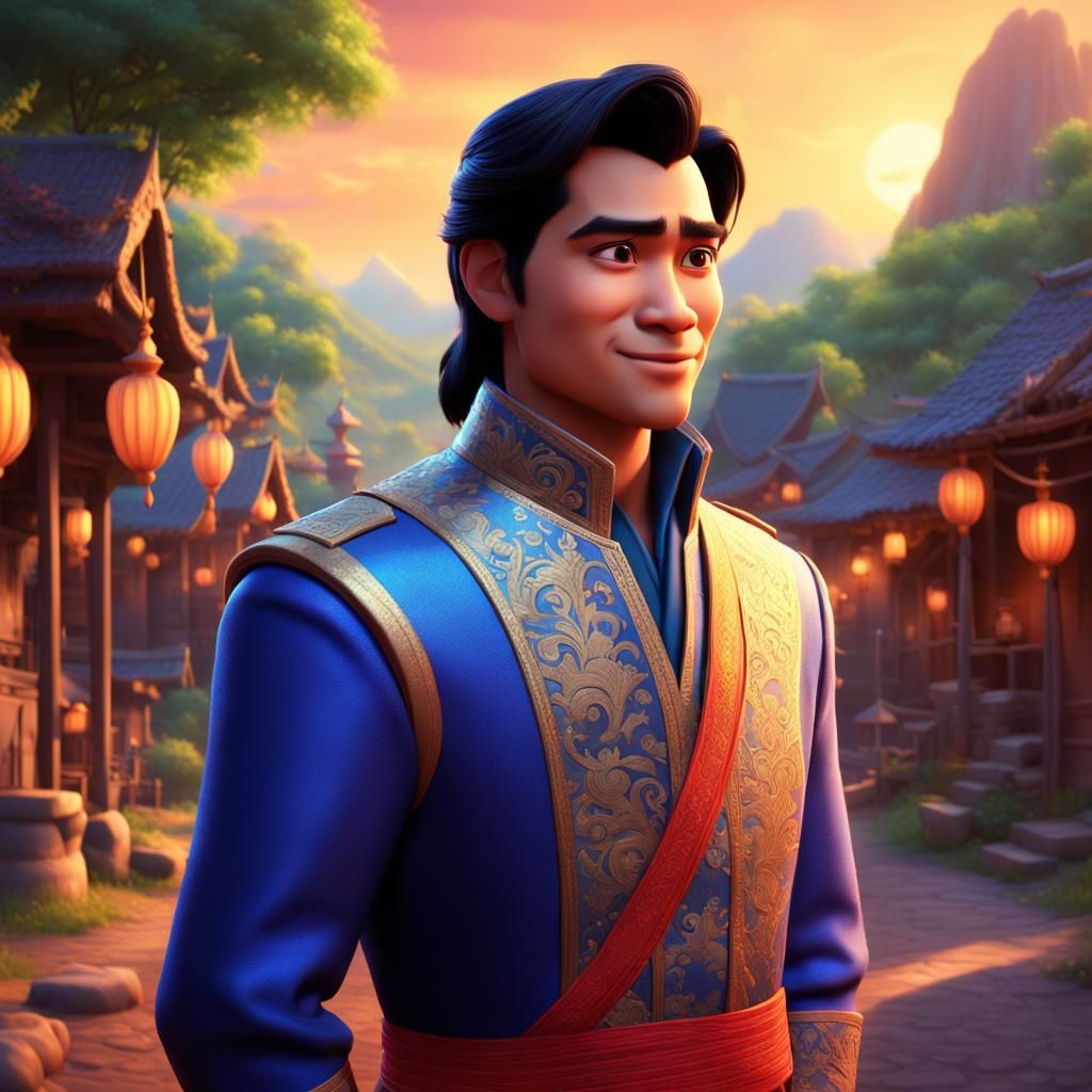 Southeast Asian Disney Prince Portrait in 3D