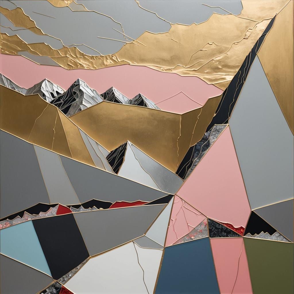 Abstract Foil Landscape of Angular Mountains