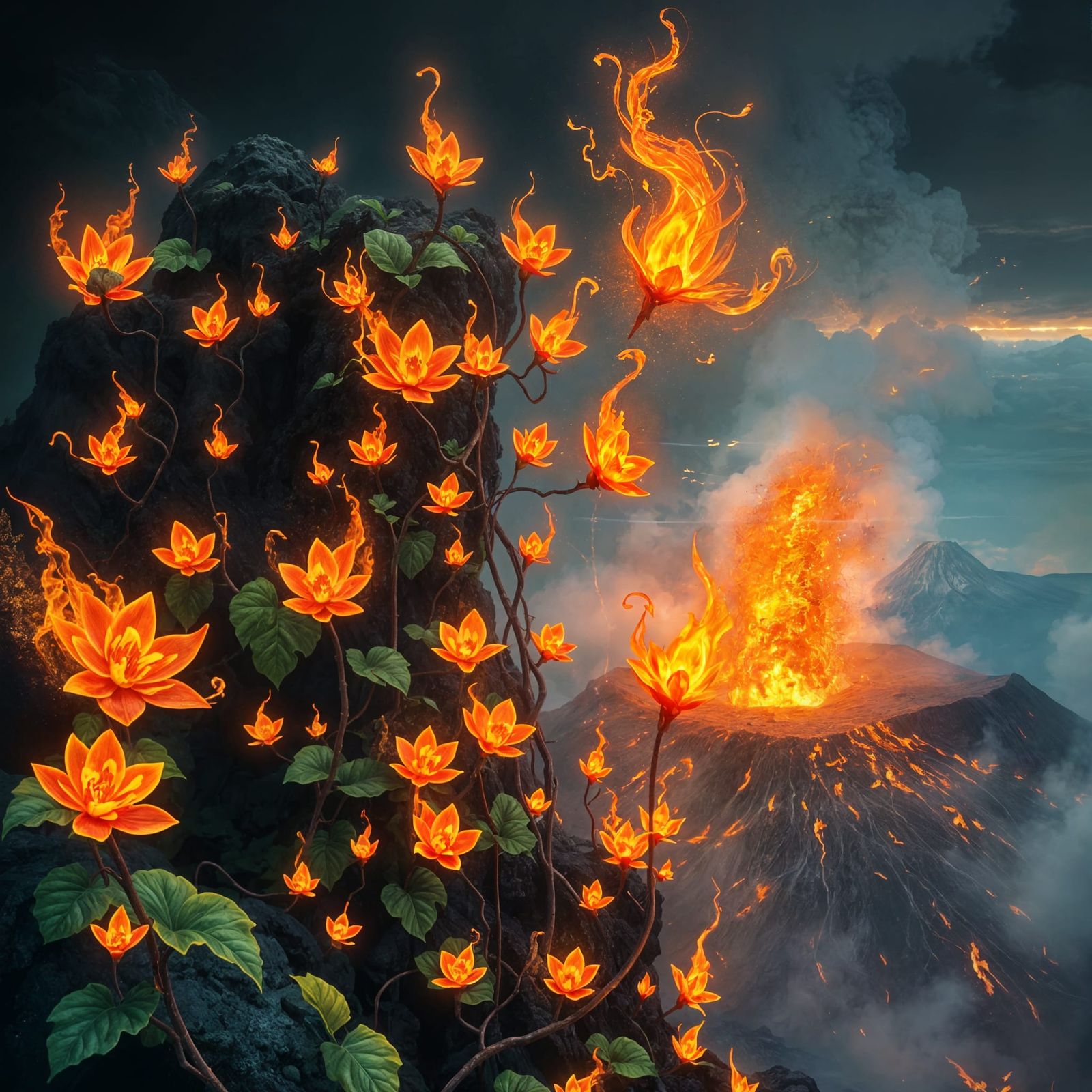 A vines of Living Flame flowering