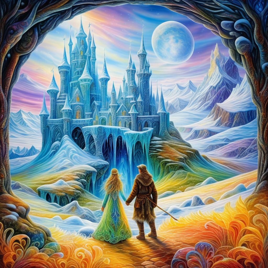 Icy Tundra Castle: Surreal Color Corrected Fantasy