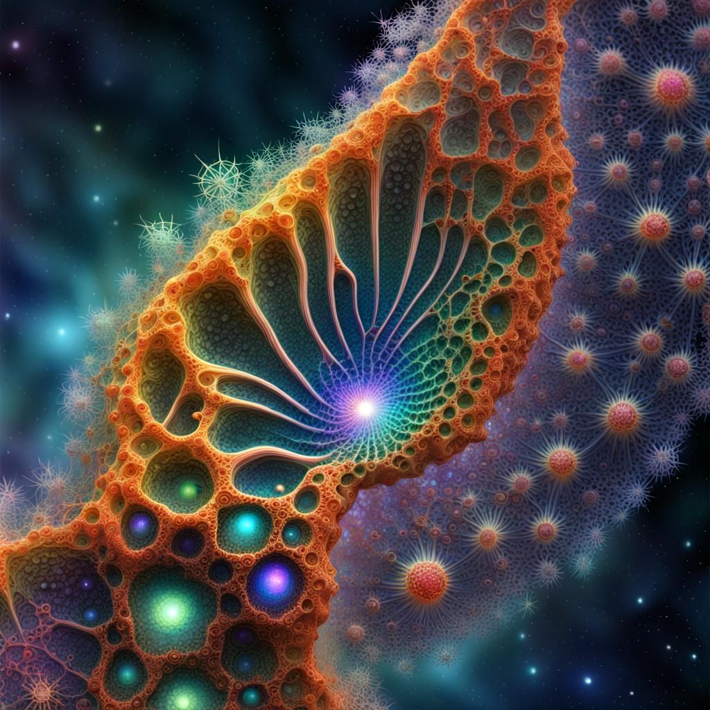 Dinoflagellate Swimming in Space with Fractal Details