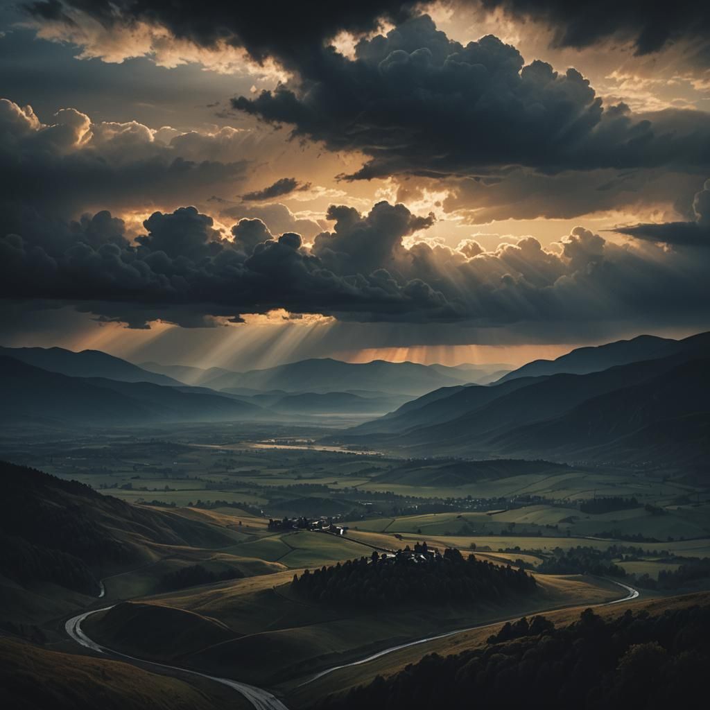 Time Flies, Shadows Fall: Cinematic Landscape