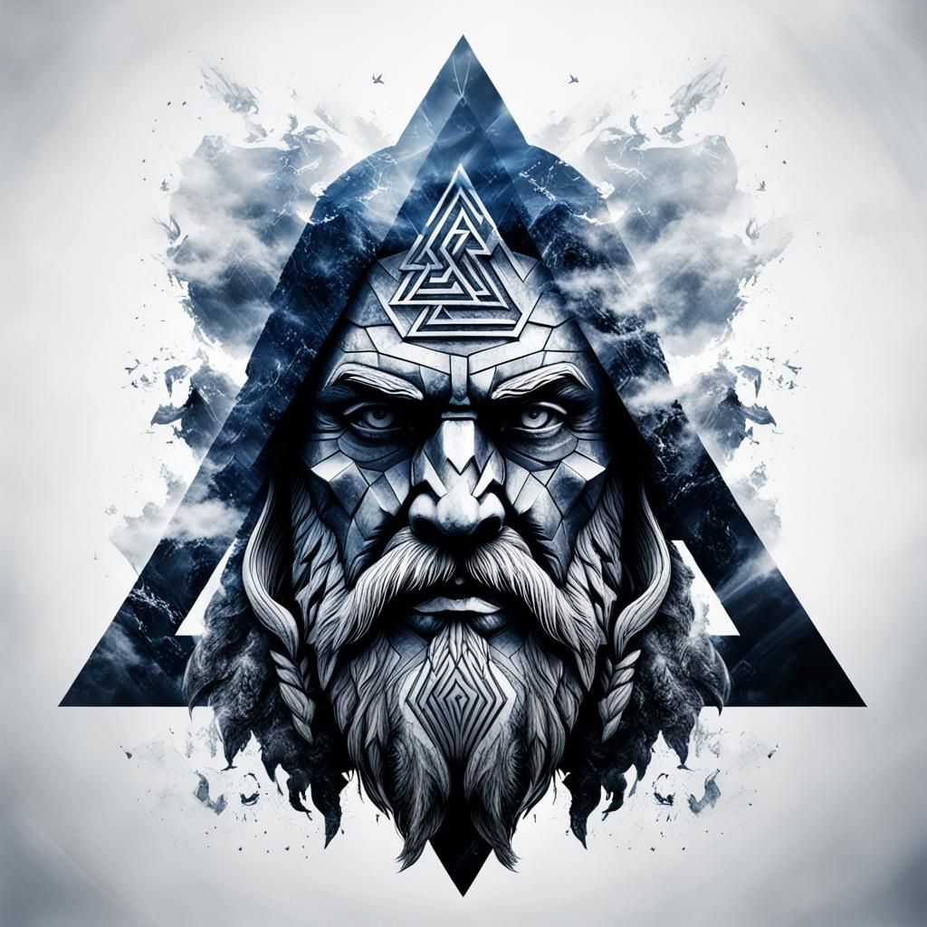 Silhouette of Odin + Valknut 3.0
