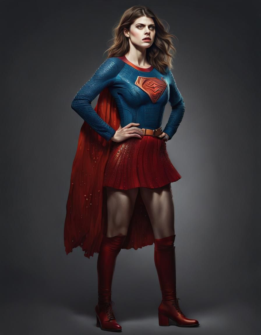 Alexandra Daddario: Hyperrealistic Splash Art Portrait