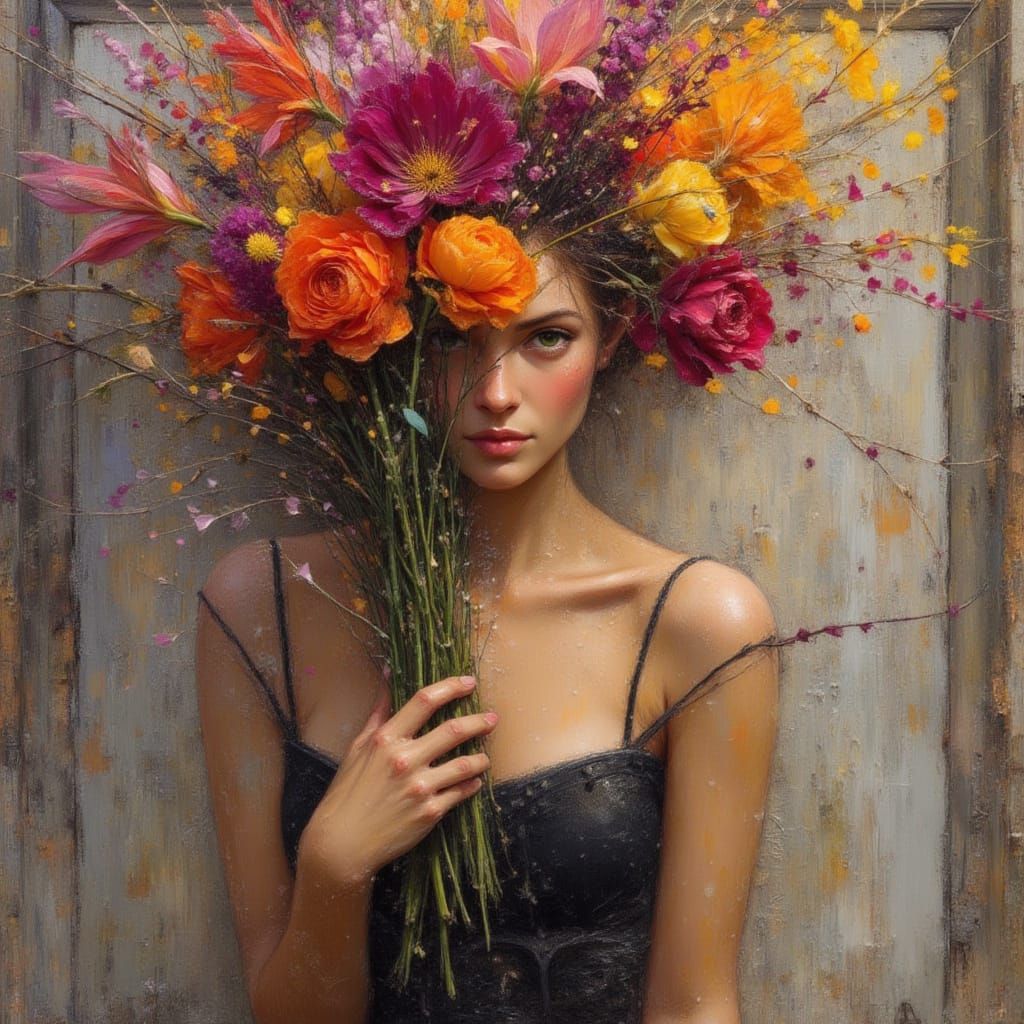 Flower Seller Portrait in London Street Style