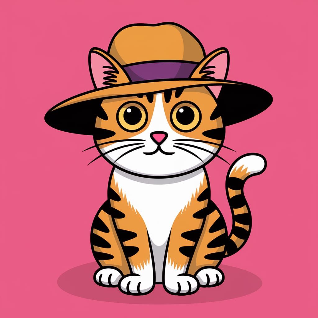Cat in Witch Hat: AI Generated Image