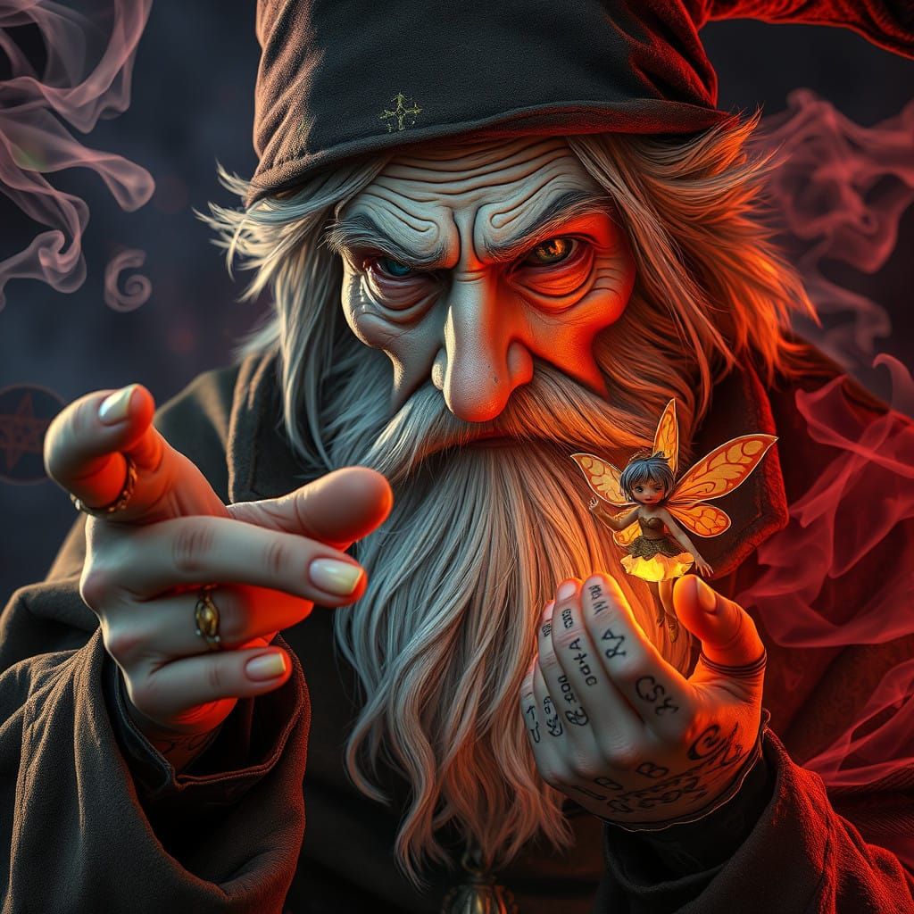 Ethereal Portrait of a Punk-Rock Gandalf