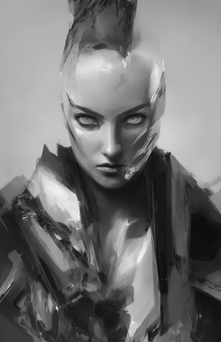 Cyberpunk Evil Girl Portrait in 8k Resolution