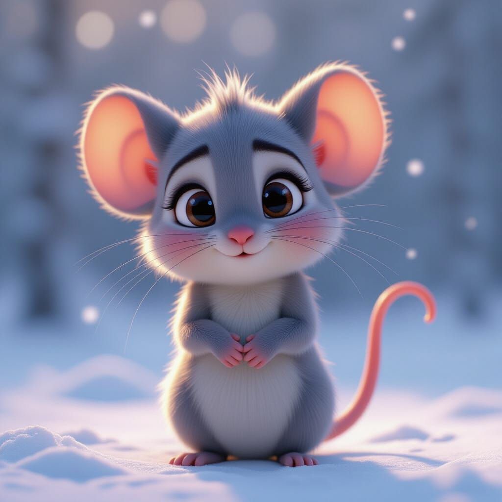 Shy Anthropomorphic Mice in 3D Digital Art