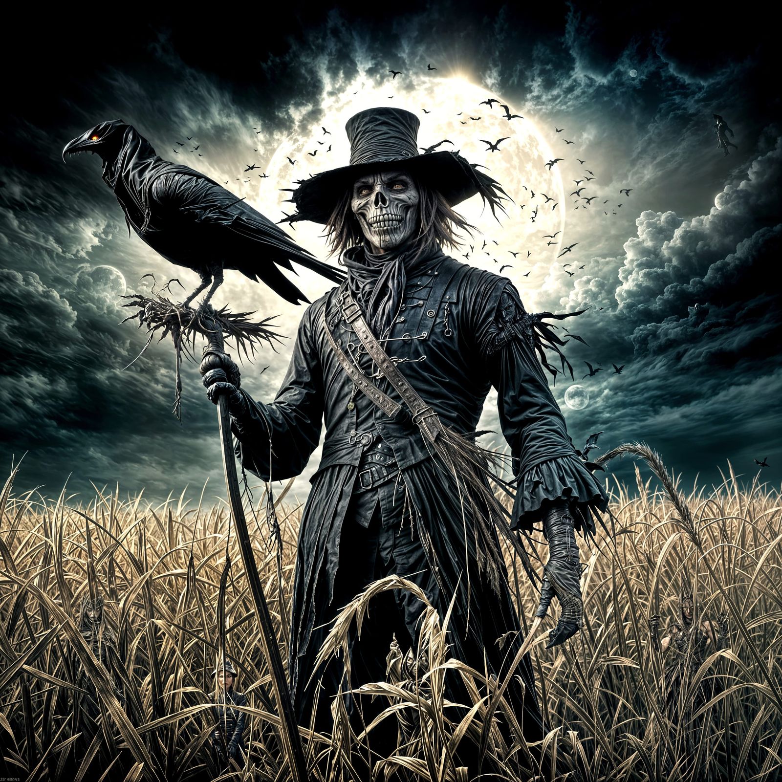 Sinister Scarecrow Assassin in Moody 3D Illustration