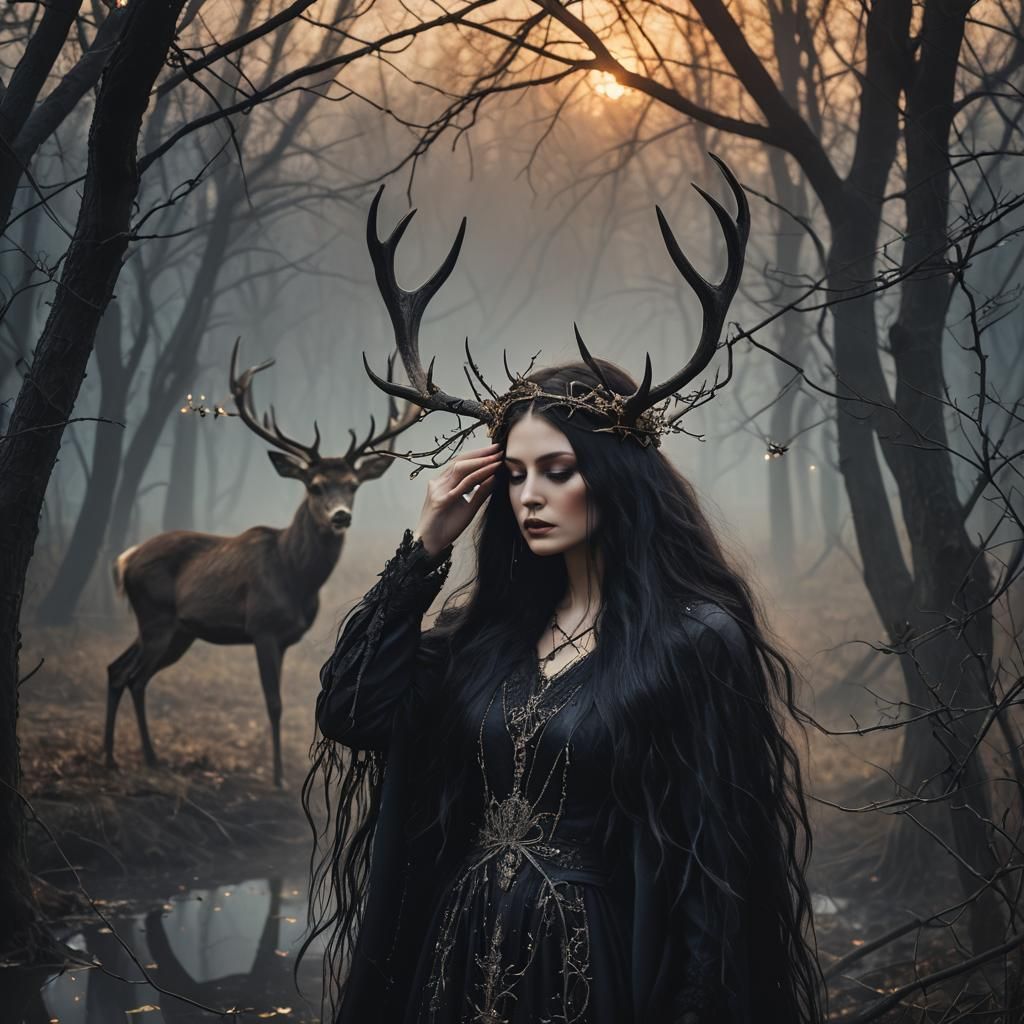 Gothic Antlers Lady