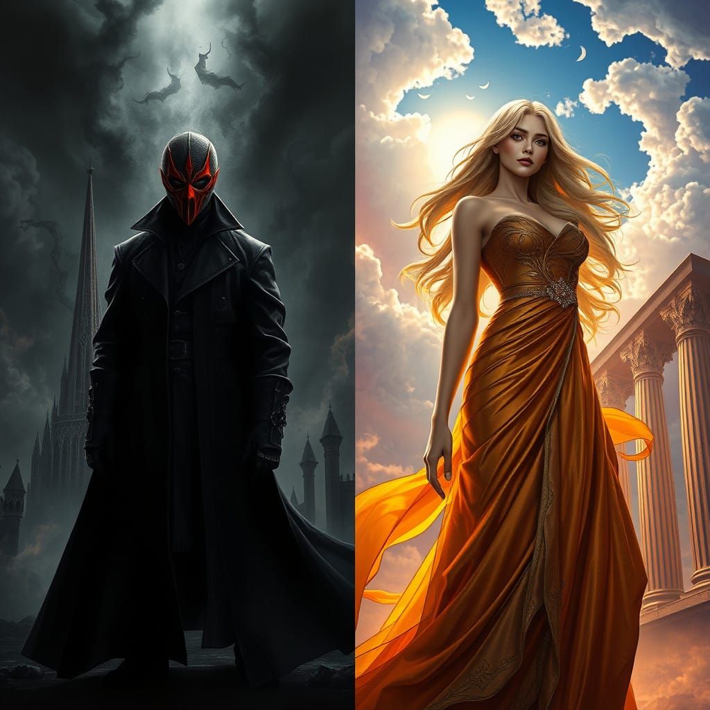 Resilient Hero Confronts Darkness, Surrounded by Hope