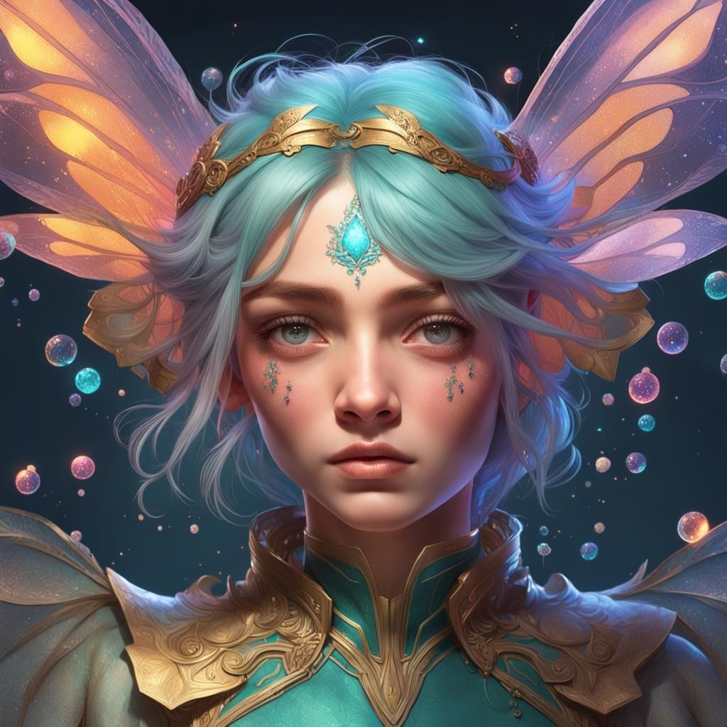 Fairy Vomiting Pixie Dust: Hyperdetailed Portrait