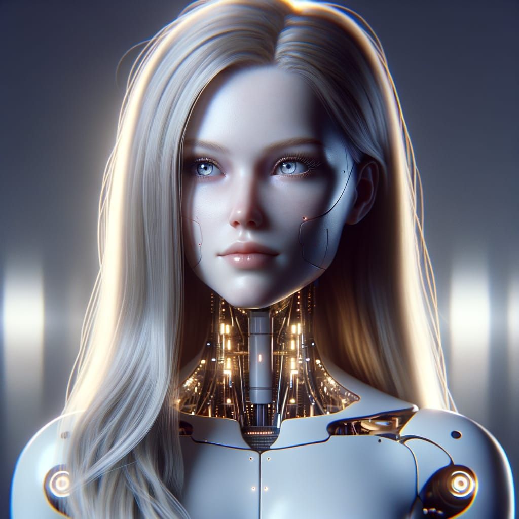 Realistic Female Android with Subtle Futuristic Features