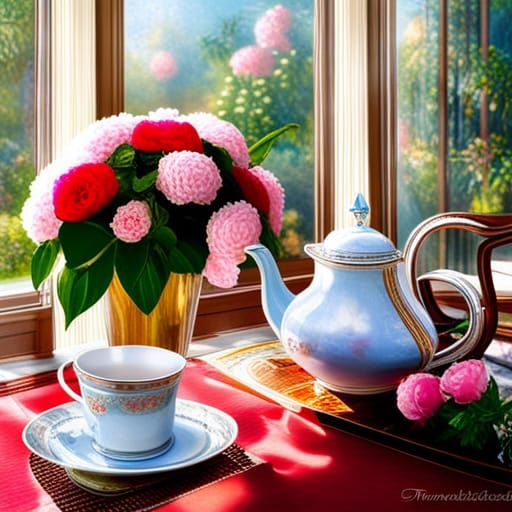 Art Deco Tea Room in Ethereal Style