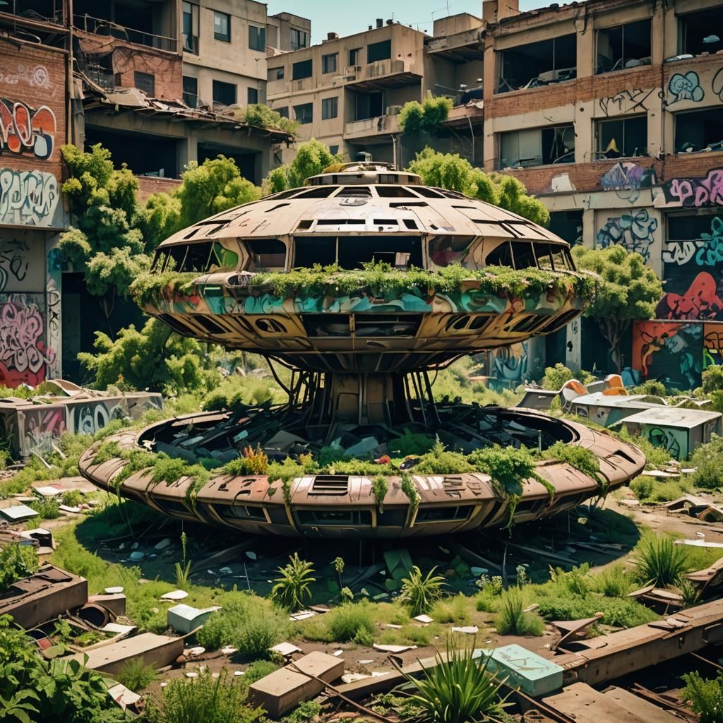 UFO Wreckage in Post-Apocalyptic Los Angeles