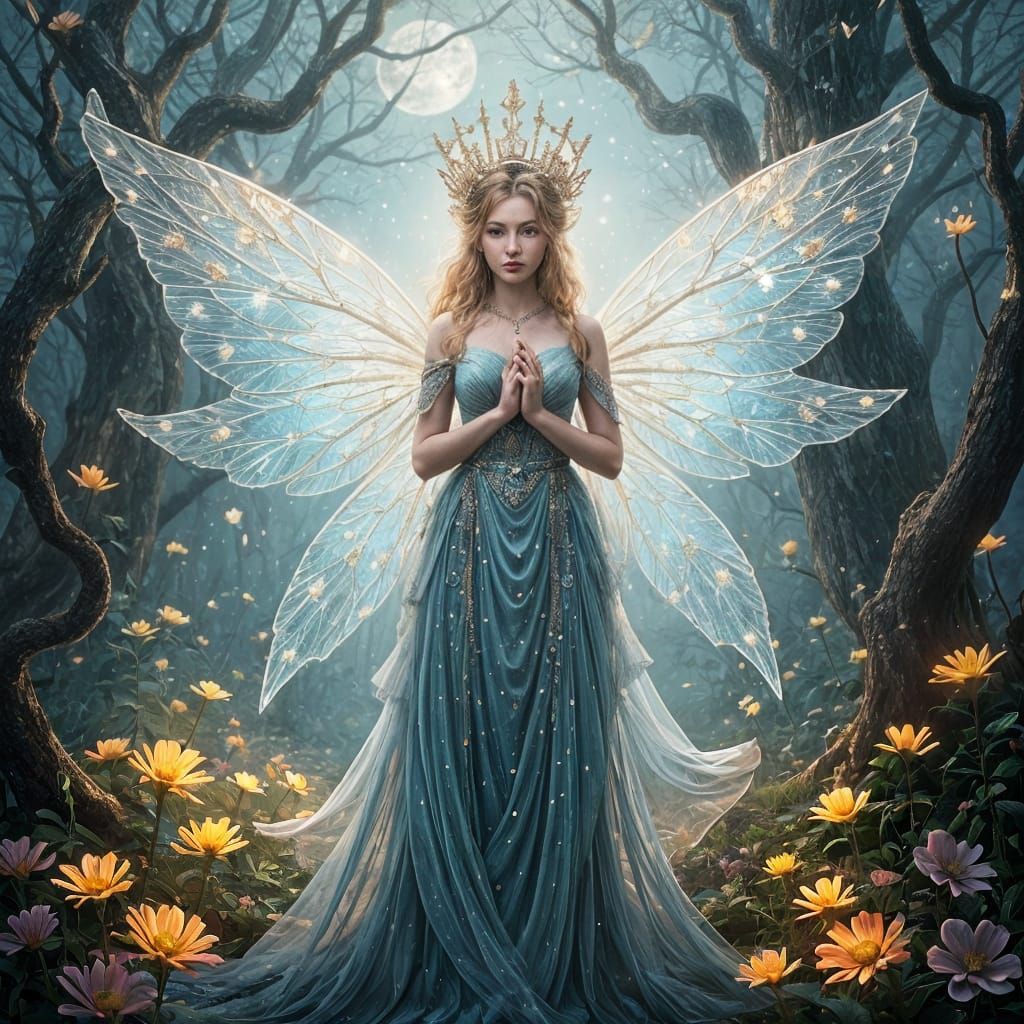 Fairy Queen Portrait in Magical Realm