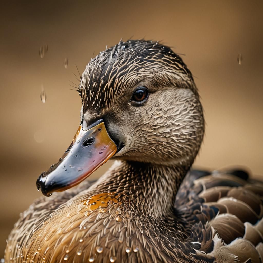 Detailed Duck Face Macro Portrait in Pastel Colors