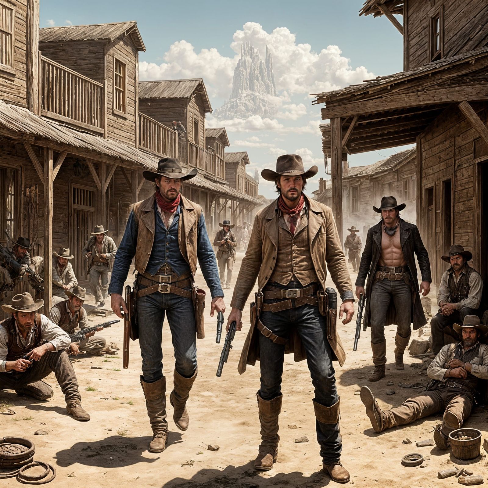 Western Outlaw Showdown: A Horror-Themed Gunfight