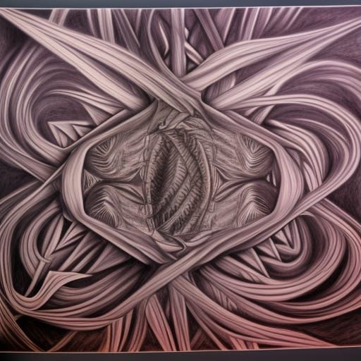 Holofractal Iroquois: Hyperdetailed Charcoal Drawing