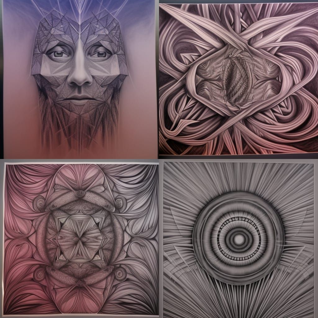 Hyperdetailed Holofractal Iroquois Charcoal Drawing