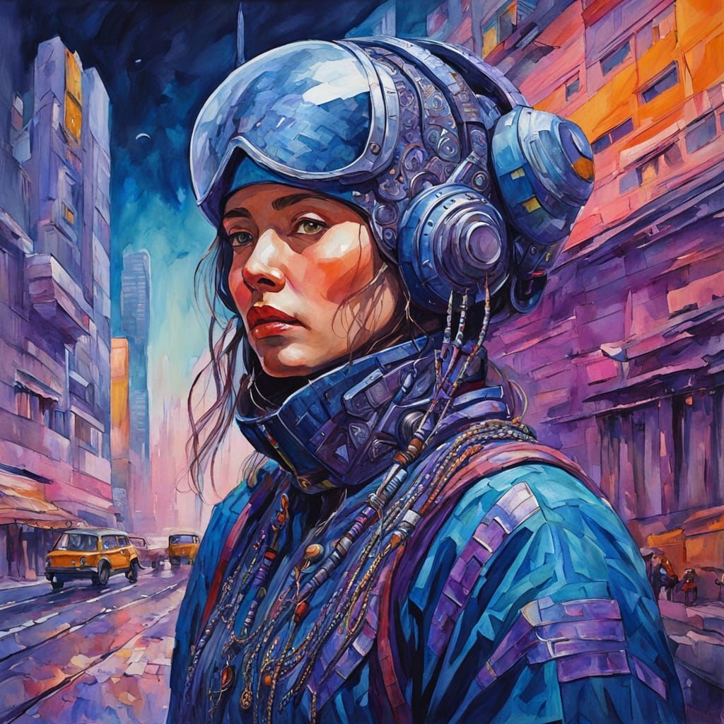 Woman in Futuristic Jewelry: Hyperrealistic Digital Painting