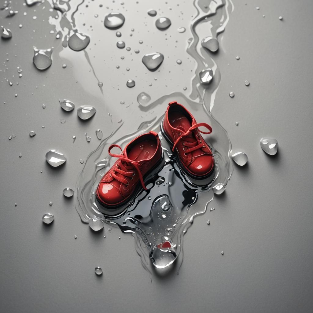 Miniature Paper Sculpture of Toddler Shoes