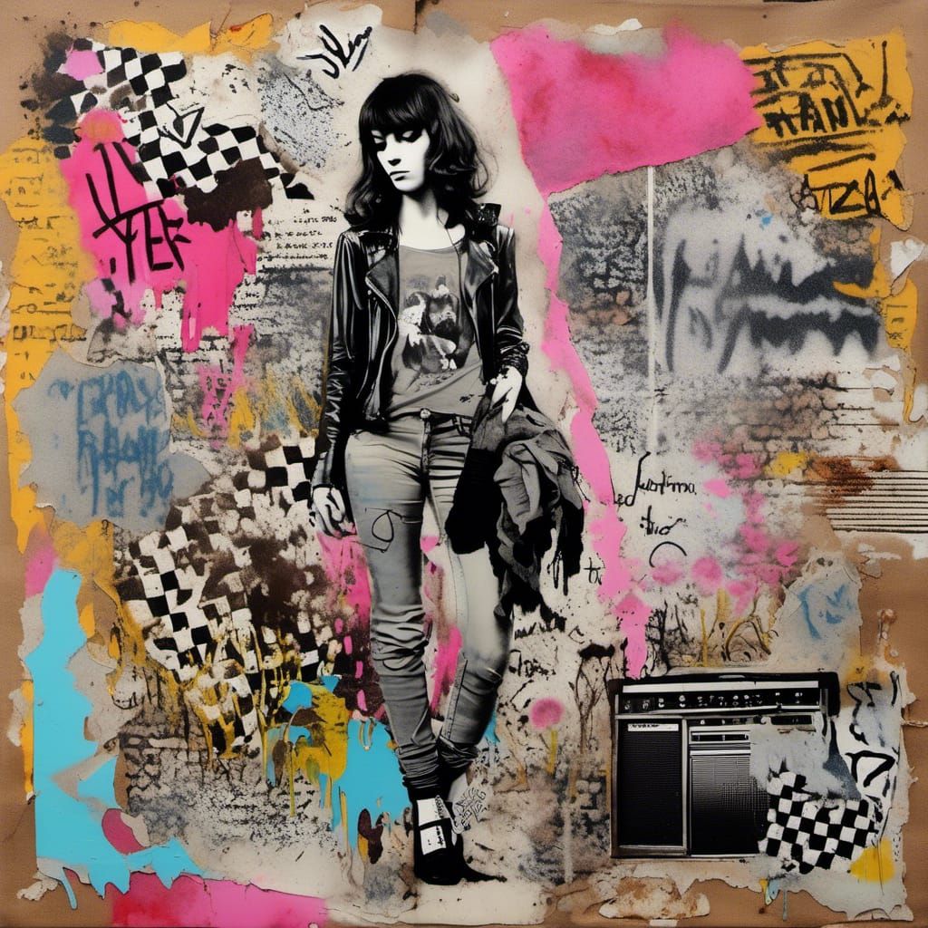 70s Punk Collage in Mixed Media Style