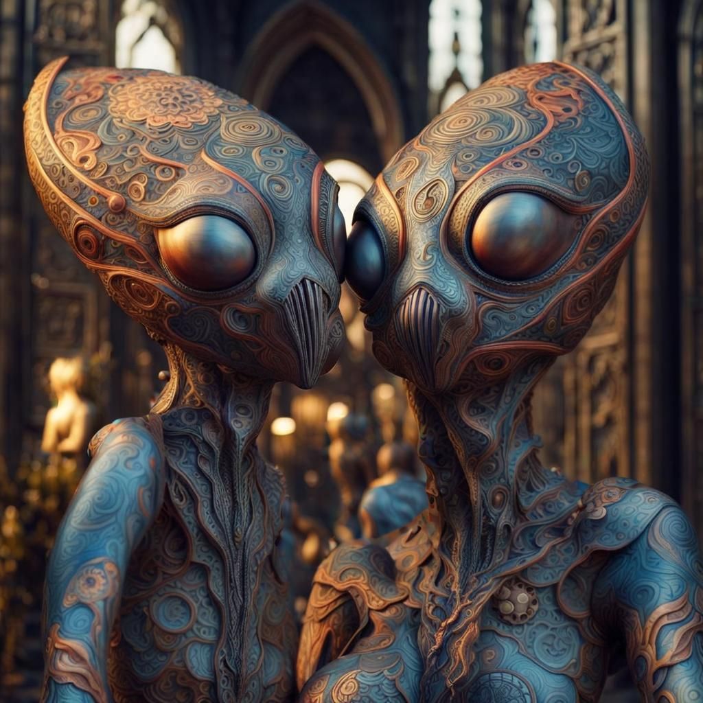 Fantastical Aliens in Subdued Eldritch Lighting