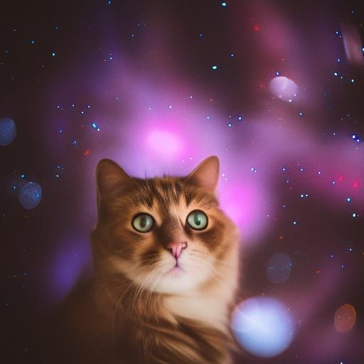 Galaxy Cat in Professional Photography Style