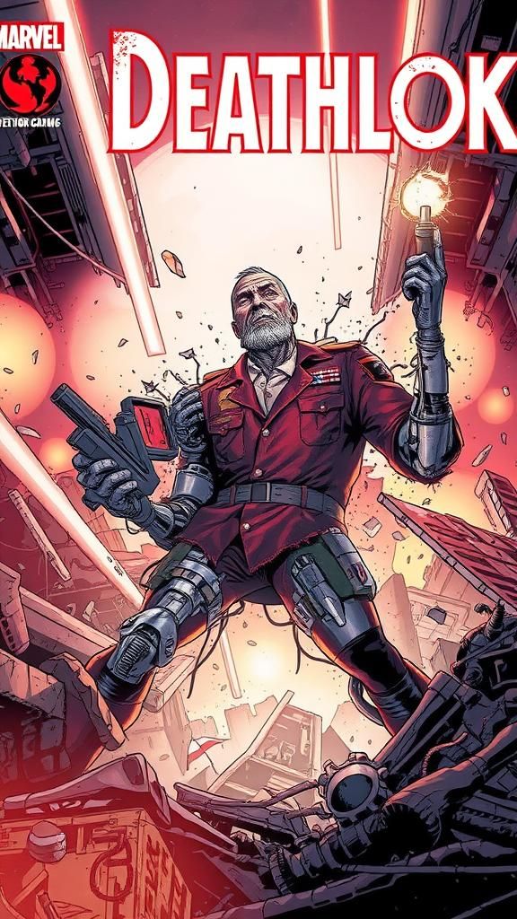 Deathlok: Weary Cyborg in Post-Apocalyptic Ruins