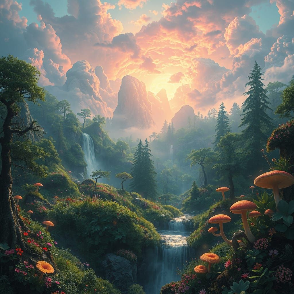 Ethereal Forests in Dreamlike Fantasy Landscapes